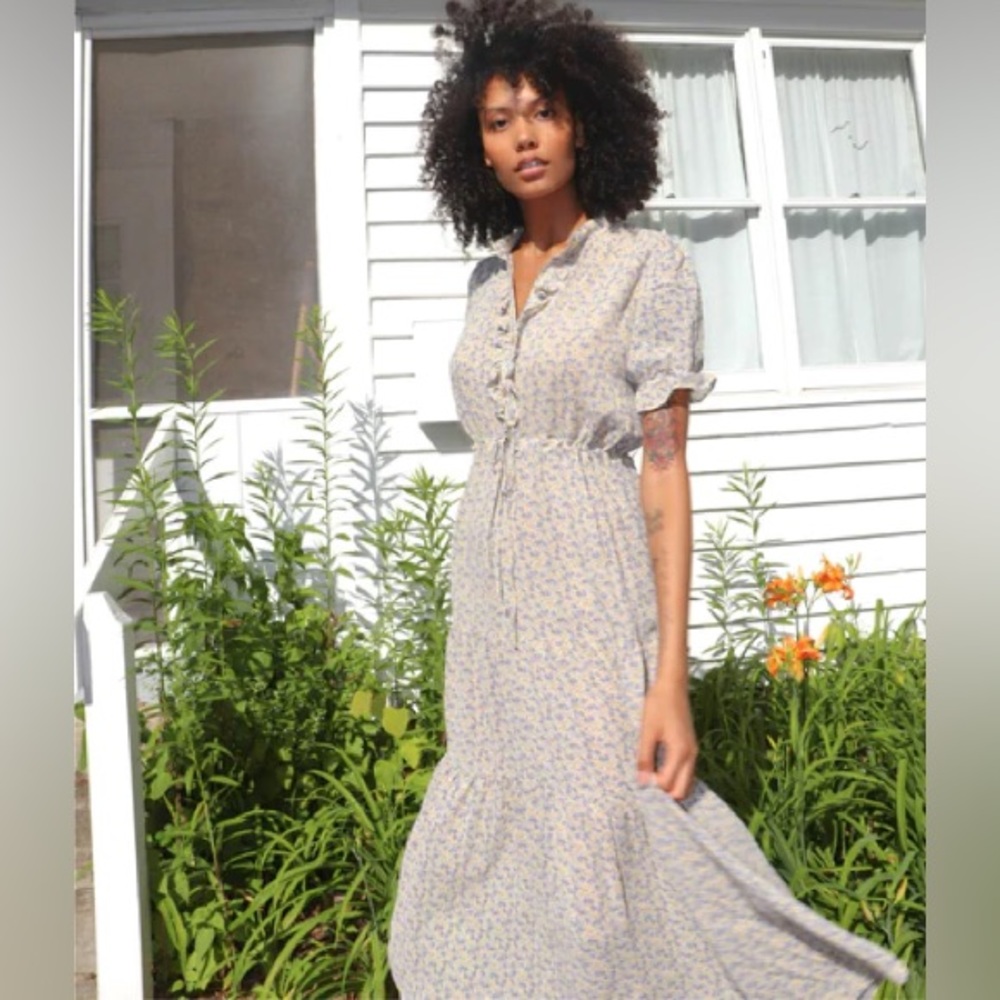 [SOLD] Christy Dawn Elle dress in lilac and lemon size S
